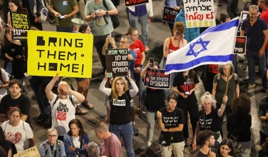 Manifestantes en Tel Aviv piden la liberación de los rehenes